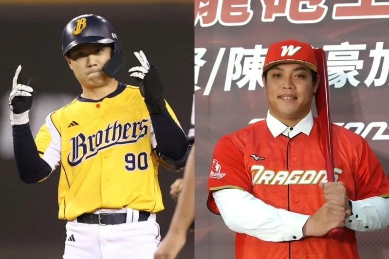 中華職棒統一獅隊將古林睿煬（中）加盟日本職棒火腿隊，前天雙方在台北舉行加盟記者會